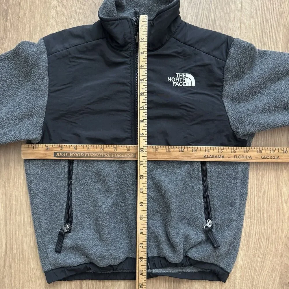 The North Face Denali Fleece Jacket Boys Size S 8-10 Gray Black